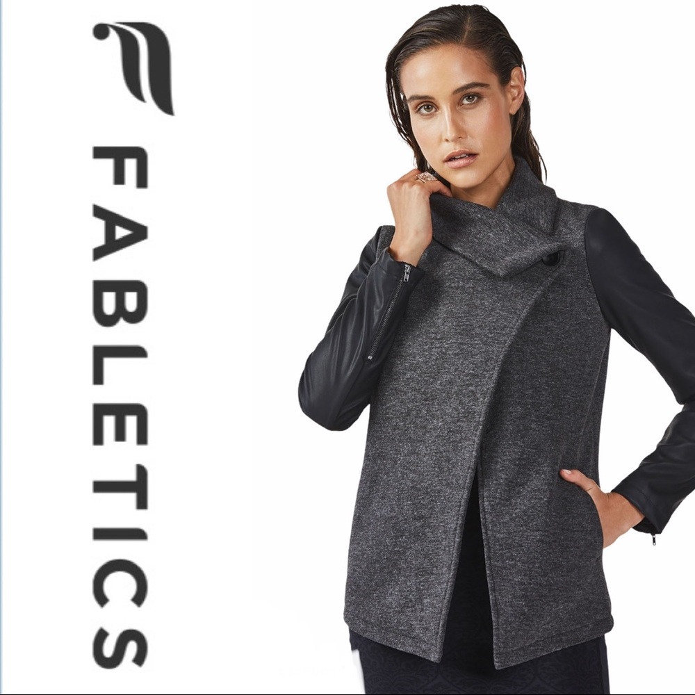 Fabletics ‘Milano’ Coat Mixed Media Black Large